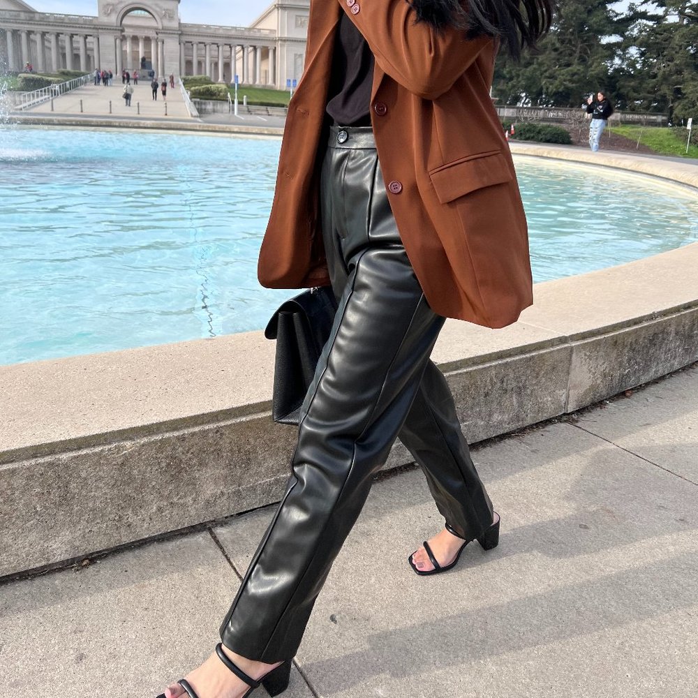 ALENA Faux leather pants - Noir